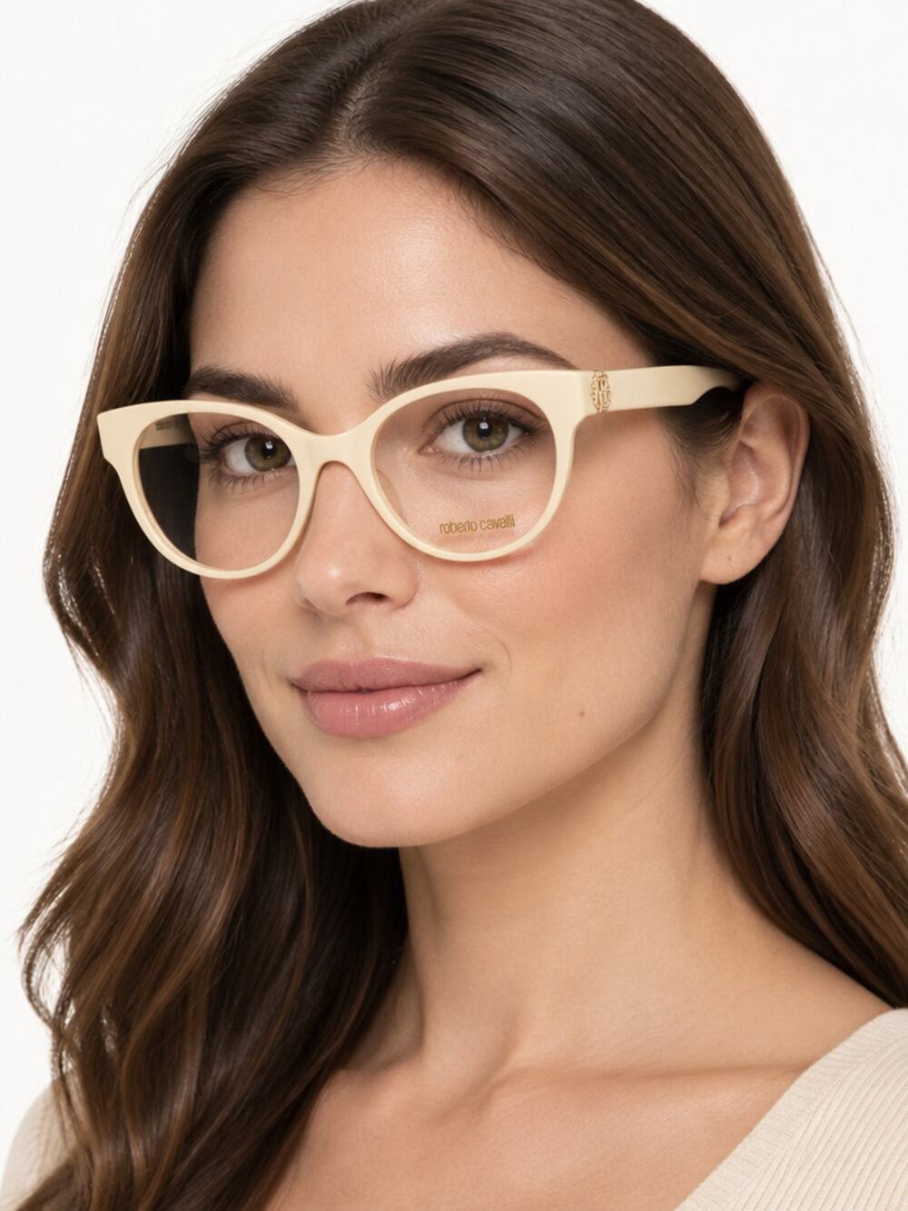 NEW Roberto Cavalli VRC027M 09X7 Shiny Beige Eyeglasses Authentic